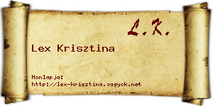 Lex Krisztina névjegykártya